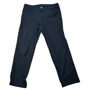 Lululemon Commission Pants‎ Mens Black Classic Fit Flat Front - 34